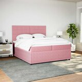  Krevet s oprugama i madracem ružičasti 200x200 cm baršunasti | shoptok.hr