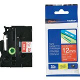  Trak p-touch tze-435 rdeč/bel 12mm BROTHER | Shoptok.si
