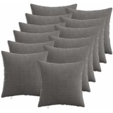  Presvlaka za jastuk 12 pcs HEERLEN Tamnosiva 40 x 40 cm Kord | shoptok.hr