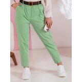 DStreet Spodnie damskie casualowe z paskiem SOFELIA jasnozielone | shoptok.hr