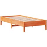 vidaXL Posteljni okvir voščeno rjav 75x190 cm trdna borovina | Shoptok.si