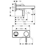 Hansgrohe Metris S 165 Chrome uzidna baterija (slavina) za umivaonik sa odlivnim ventilom sifona nezatvorivim 31162000 | ePonuda.com