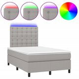 Maison Chic Box spring postelja - Vzmetna postelja z vzmetnico LED sv. siva 120x190 cm blago SL16345, (21902426) | Shoptok.si