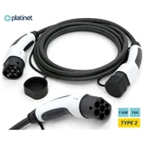 polnilni kabel za električna vozila, PEVC11KW5B, Type 2, 11kW, 5m, črno bela