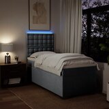  Okvir kreveta s oprugama i madrac svjetlosivi 90x200cm tkanina | shoptok.hr