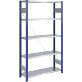 eurokraft pro Sestavljiv skladiščni regal, modra regalna stojala, pocinkana polica, VxŠ 2000 x 1000 mm, osnovni regal, globina 400 mm | Shoptok.si