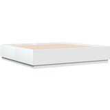 Maison Chic Posteljni okvir - Dvoposteljna postelja - Zakonska postelja z LED lučkami bel 180x200 cm inženirski les, (21696721) Cene