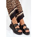Boto Women's Platform And Wedge Sandals With Buckles Black Genorre | Shoptok.si