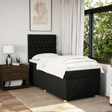 vidaXL Box spring postelja z vzmetnico črna 90x200 cm blago | Shoptok.si