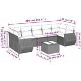 8-dijelni set vrtnih sofa od poliratana s jastucima crni | shoptok.hr