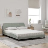 Krevet s madracem Dover svjetlosivi 160x200 cm baršunasti | Eponuda.com
