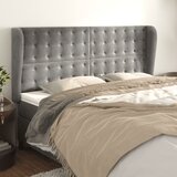  Uzglavlje s ušima svjetlosivo 183x23x118/128 cm baršunasto | shoptok.hr