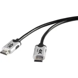 Premium HDMI 4k/Ultra-HD Priključni kabel [1x Muški konektor HDMI - 1x Muški konektor HDMI] 1 m Crna