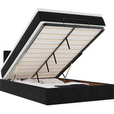  Otomanski krevet madracem i LED crna 120x190 cm baršun | shoptok.hr
