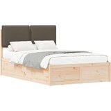  Krevetni okvir s tapiciranim uzglavljem Sivo-smeđa 120 x 190 cm | shoptok.hr