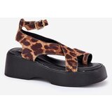 Boto Women's Platform And Wedge Sandals In Leopard Print Brown Tenzorus | Shoptok.si
