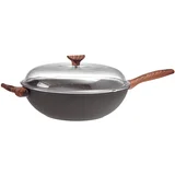 wok sa poklopcem 32cm Aluminium Rock&Rose Black
