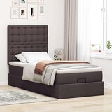  Otomanski okvir kreveta s madraca tamnosmeđi 80x200cm tkanine | shoptok.hr