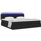  Krevet s prostorom za pohranu s LED-om Crna 200 x 200 cm | shoptok.hr