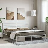 Metalni okvir za krevet s uzglavljem bijeli 193x203 cm | shoptok.hr
