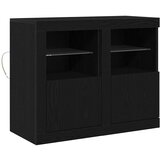 vidaXL Stranska omara 2 pcs Črni hrast 41 x 37 x 67 cm Konstruiran les, (5000043806) Cene