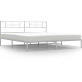  The Living Store Kovinski posteljni okvir z vzglavjem bel 183x213 cm - Posteljni Okvir, (21454783) | Shoptok.si