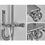  Luksuzni nadometni termostatski tuš sistem v različnih barvah | Prha za tuširanje ELITE EDITION ELT1104 - Premijum linija - Gun metal | Shoptok.si