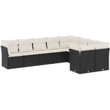  9-dijelni set vrtnih sofa s jastucima crni od poliratana | shoptok.hr