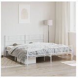 vidaXL Metalni okvir kreveta uzglavlje i podnožje bijeli 200x200 cm Cijene