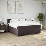  Krevet s oprugama i madracem tamnosmeđi 200x200 cm od tkanine | shoptok.hr