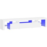 Maison Chic TV omarica - TV stojalo - Televizijska omarica z LED lučkami bela 200x36,5x40 cm, (21701207) Cene