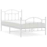  Metalni okvir kreveta uzglavlje i podnožje bijeli 100x190 cm | shoptok.hr