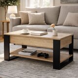 Modern Home stolić za kavu s podiznom i proširivom pločom 90 cm, spremnik za pohranu, polica, sonoma hrast | shoptok.hr