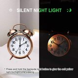Generic 4-palčna retro budilka, budilka z dvojno uro, budilka brez tikanja, (21132463) | Shoptok.si