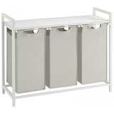 Vasagle košara za rublje s 3 pretinca, bijela, BLH301W01 | shoptok.hr