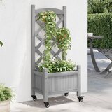 Maison Chic Cvetlično korito - Cvetlični Lonec z mrežo in kolesi sive barve trden les jelke, (21790439) | Shoptok.si