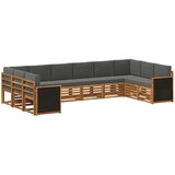 vidaXL Kotna sedežna garnitura z blazino 7 pcs Naravna in antracitna, (5000283728) | Shoptok.si