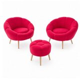 Atelier Del Sofa Set stolica i taburea, 3 dijela, roza Slike