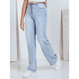 DStreet Jeansy damskie z wysokim stanem wide leg jasnoniebieskie | Shoptok.si
