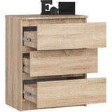 AKORD Komoda, 3 Predali, Hrast Sonoma, (5000332221) | Shoptok.si