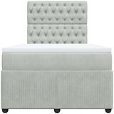 Box spring krevet s madracem svjetlosivi 120x200 cm baršunasti | shoptok.hr
