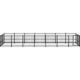  Zunanji pasji boks jeklo 13,14 m² - - črna - 83.2 - 679 x 193.5 x 100 cm - | Shoptok.si