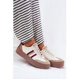 Zazoo Leather Women's Sneakers On Platform N1234 Beige-Red | shoptok.hr