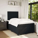 vidaXL Box spring postelja z vzmetnico črna 120x190 cm žamet | Shoptok.si