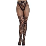 LEG AVENUE HOSIERY LEG AVENUE - DAHLIA LACE STOCKINGS WITH NET DETAIL BLACK | Shoptok.si