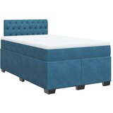 vidaXL Box spring krevet s madracem tamnoplavi 120 x 200 cm baršunasti Cijene