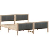 vidaXL Kovinska posteljna konstrukcija z vzglavjem rjava in temno siva, (5000084362) | Shoptok.si