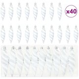 vidaXL Dekoracija božičnega drevesa 40 pcs Bela | Shoptok.si