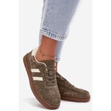 EVENTO Women's Suede Sneakers on Platform Dark Green Sylviona | shoptok.hr