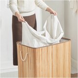 Songmics Koš za perilo 150 L, rjav bambus | Shoptok.si